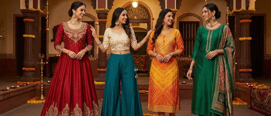 Wedding & Party Outfit Ideas for Women | Kurti, Tops & Gowns by SARVESTA