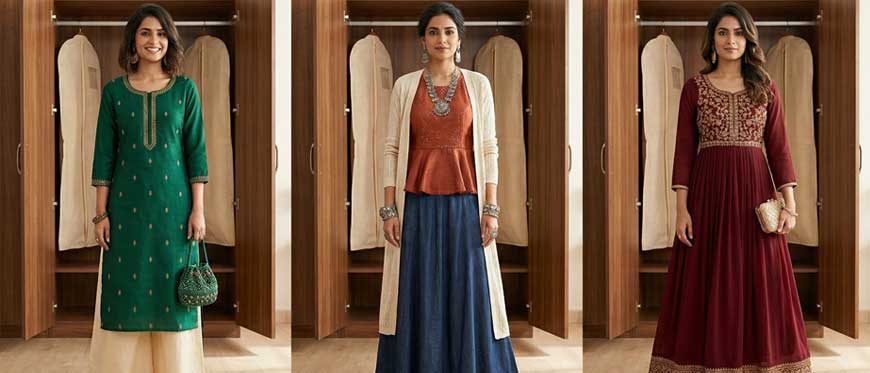 Mix & Match Fashion: Create Multiple Looks with SARVESTA Kurtis, Tops & Gowns